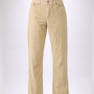 kenzie Women's Beige Straight-Leg Corduroy Pants